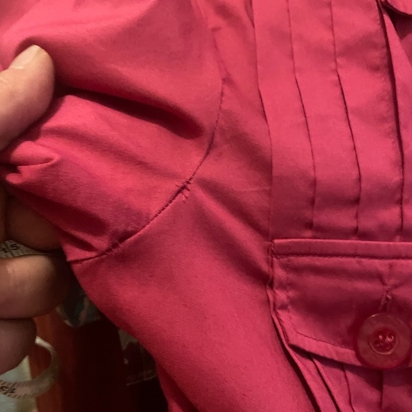 Bebe Textured Pleated Long Sleeve Cargo Style Long Sleeve Fashion Blouse Size XS - Picture 3 of 6